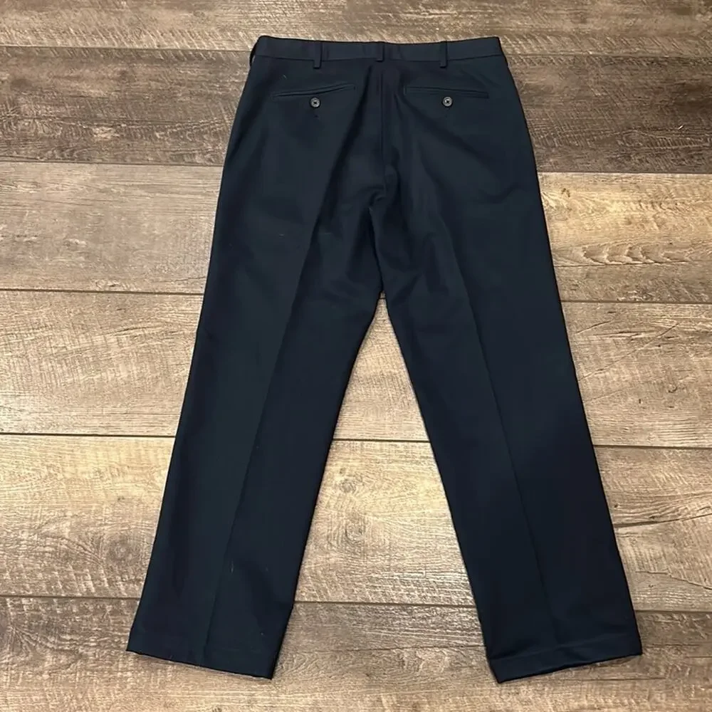 Lands' End Men's Tailored Fit Plain Front Pants Dark Navy Size 33